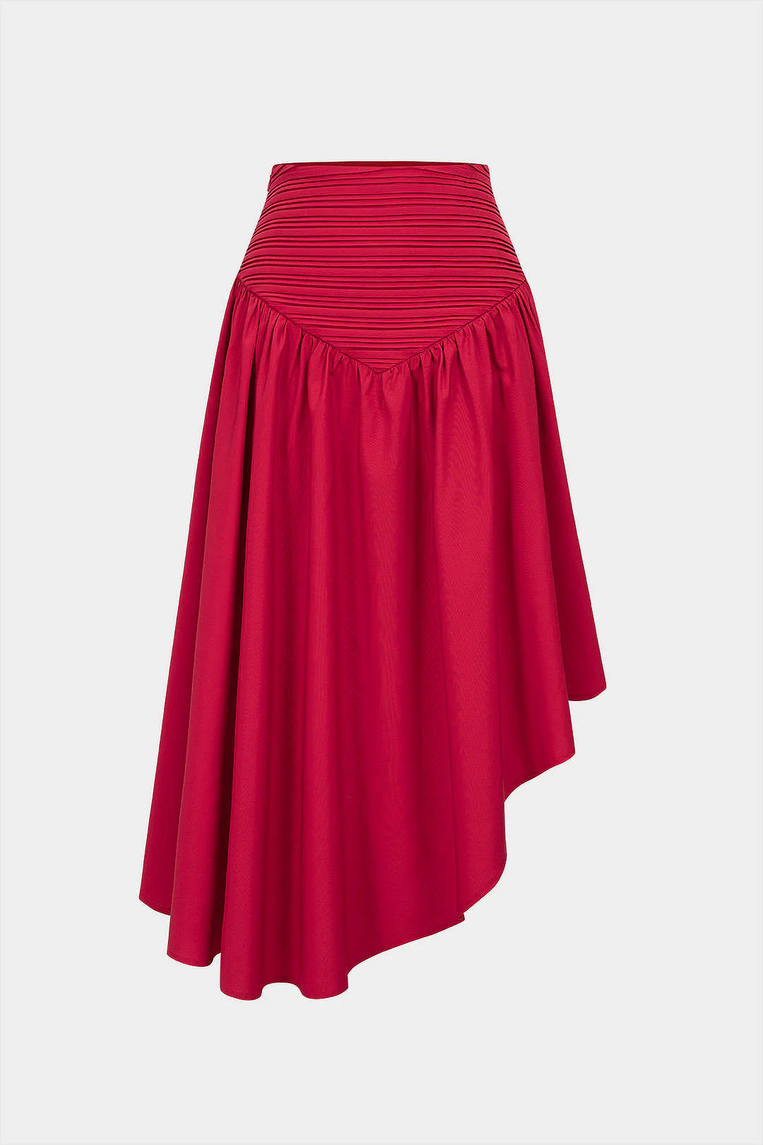 Ruched Asymmetrical Hem High Waist Skirt - Flockneti
