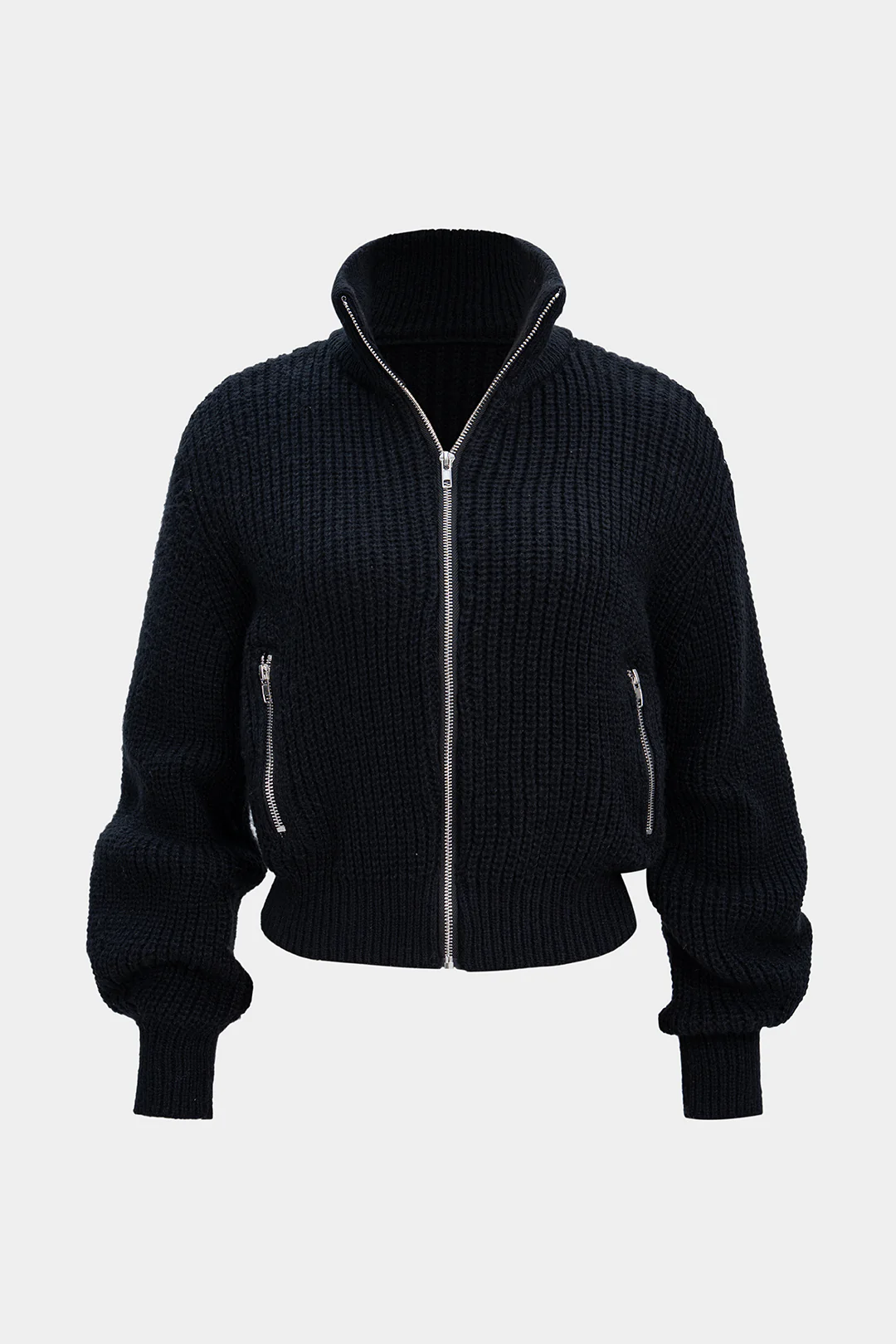 Knit Zipper Cardigan - Flockneti
