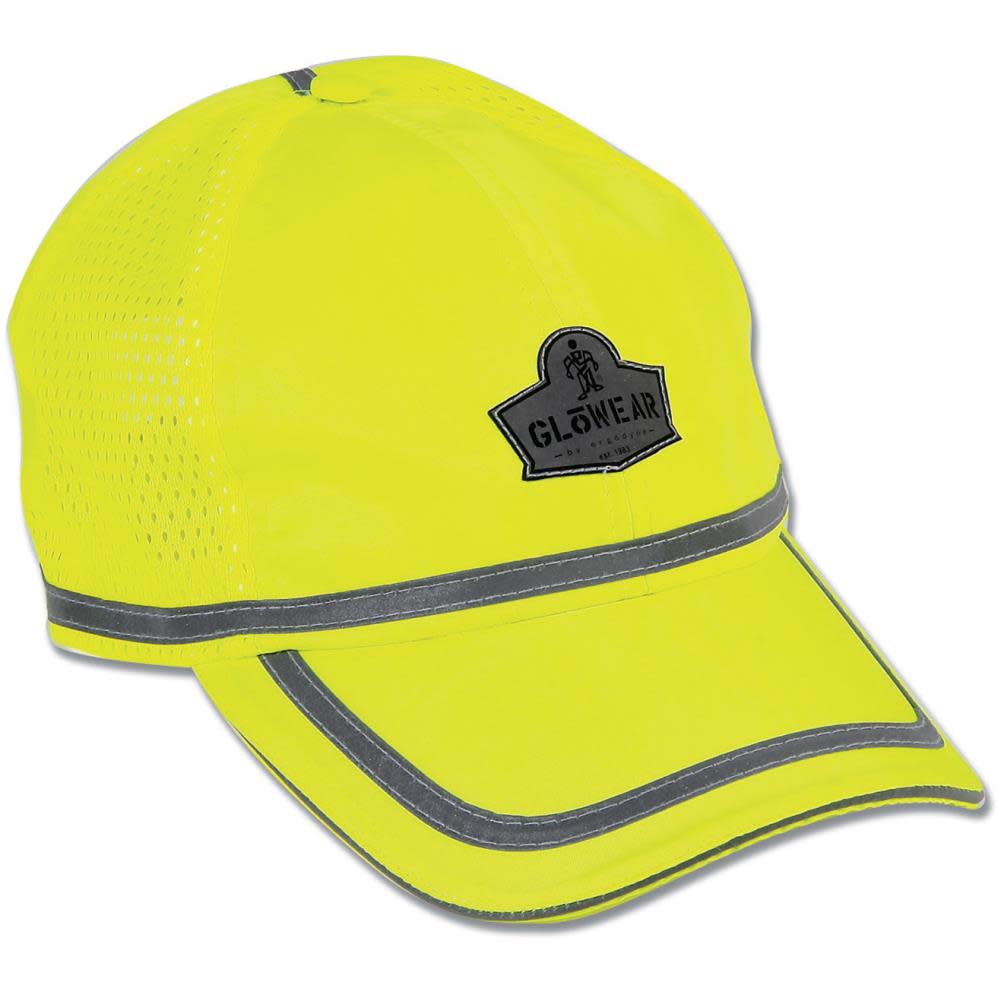 Ergodyne GloWear 8930 Hi-Vis Lime Baseball Cap - Flockneti