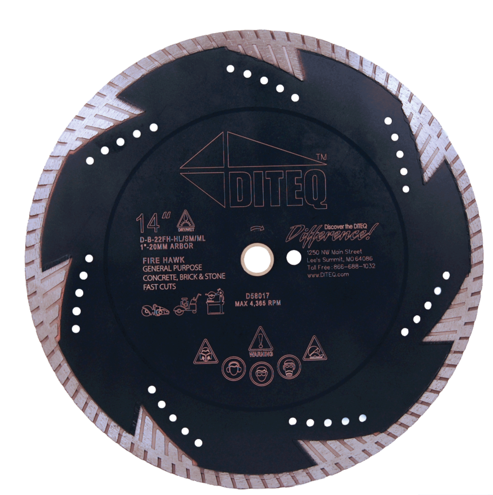 Diteq B-22 Firehawk III 14″ Masonry Blades - Flockneti