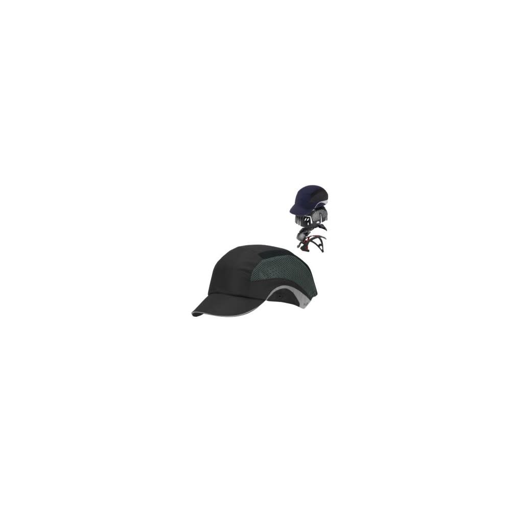 Protective Industrial Products HardCap Aerolite Bump Cap Black Short Brim Baseball Style - Flockneti