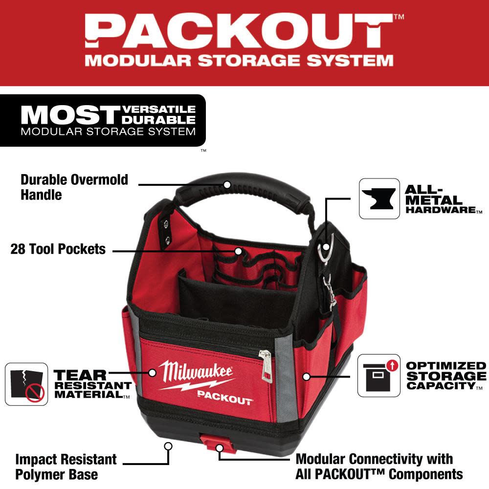 Milwaukee 10 in. PACKOUT Tote - Flockneti