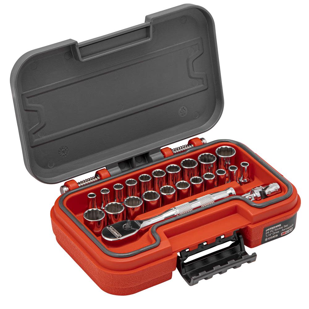 Proto Socket Set 1/4 DR 24pc SAE & MM 12pt AERO - Flockneti