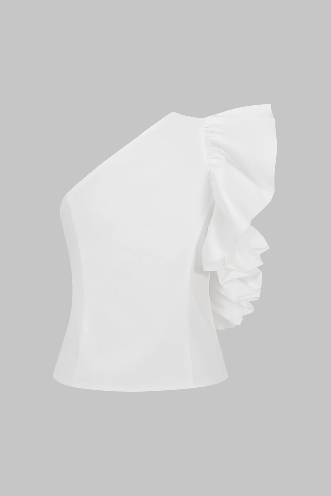 Single Shoulder Ruffle Tank Top - Flockneti