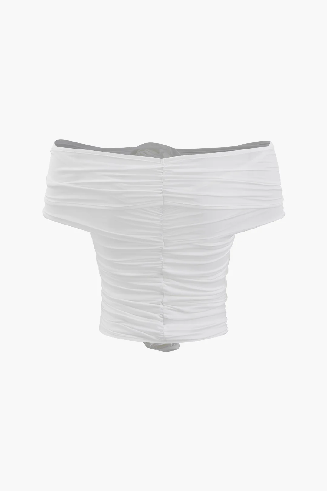 Off Shoulder 3D Flower Decor Cut Out Tube Top - Flockneti