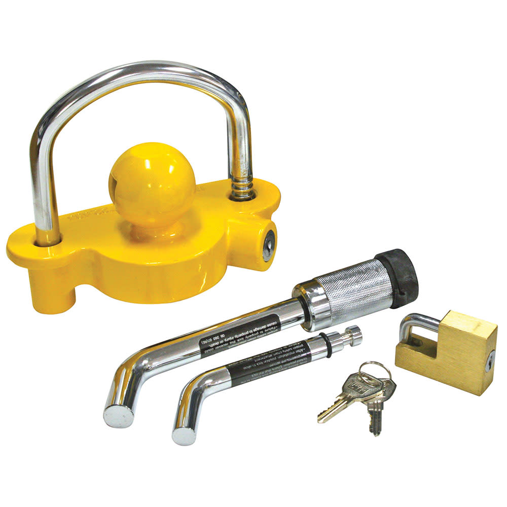 Reese Chrome Keyed Trailer Hitch & Coupler Anti Theft Lock Kit - Flockneti