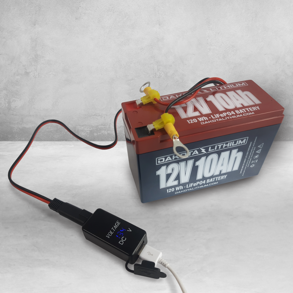 Dakota Lithium USB Phone Charger Voltmeter & Terminal Wiring Kit - Flockneti