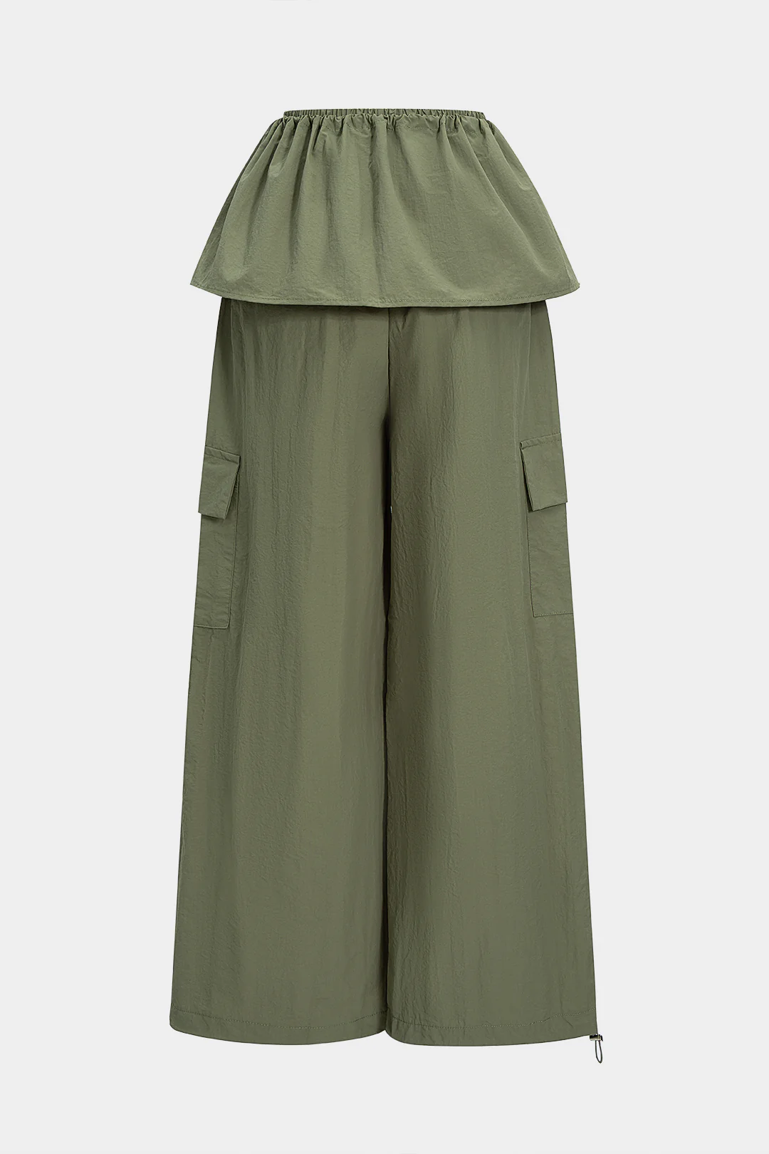 Ruched Drawstring Pocket Pants - Flockneti