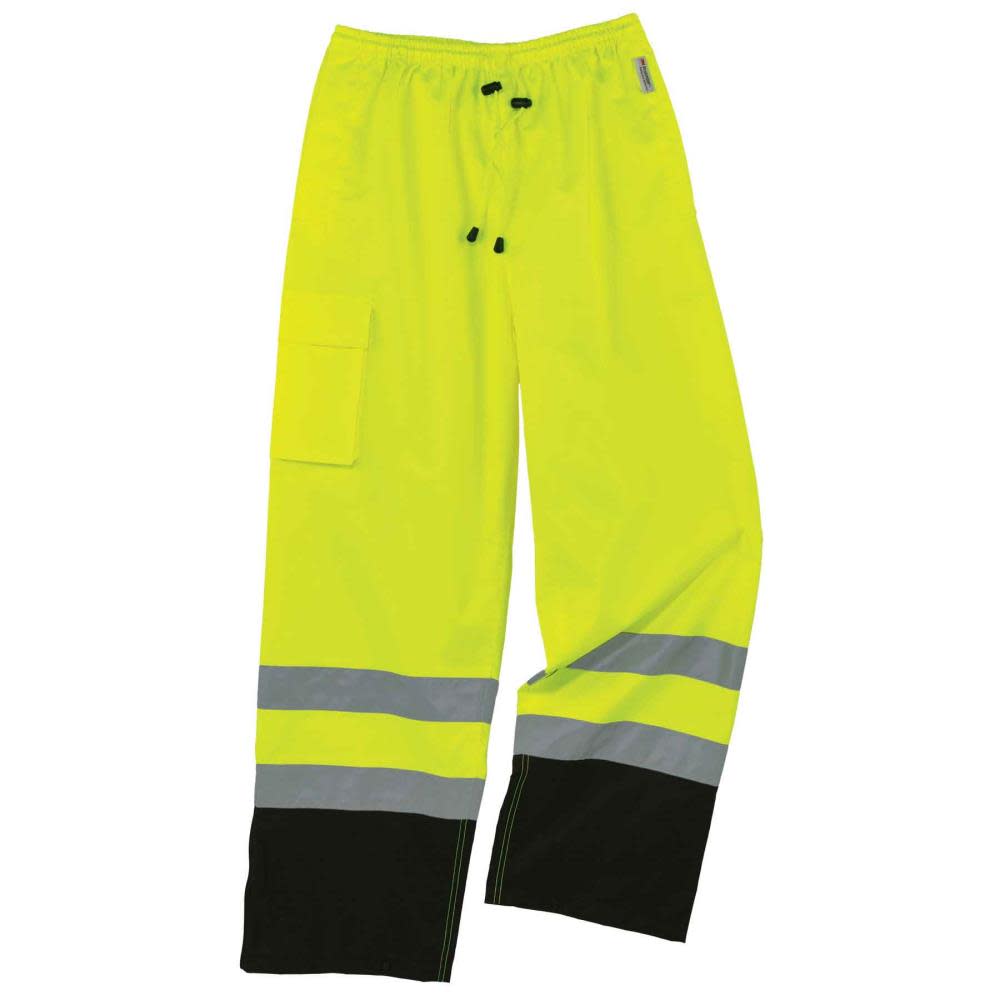 Ergodyne Glowear 8915BK Supplemental Class E Black Bottom Rain Pants – XL - Flockneti