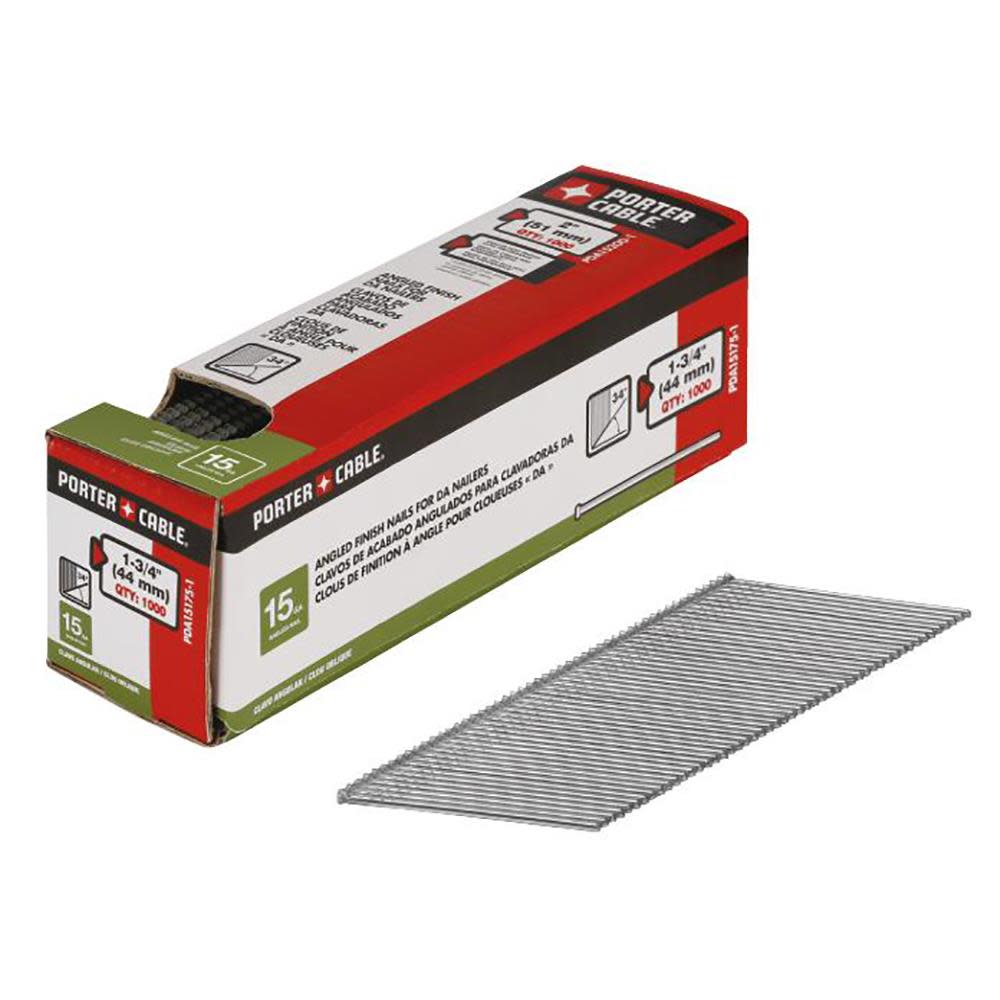 Porter Cable 2 in. 15 Ga. “DA” Angled Finish Nails 1000 Nails - Flockneti