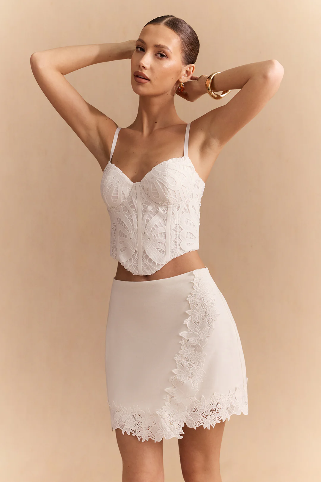 Lace Corset Zipper Cami Top - Flockneti