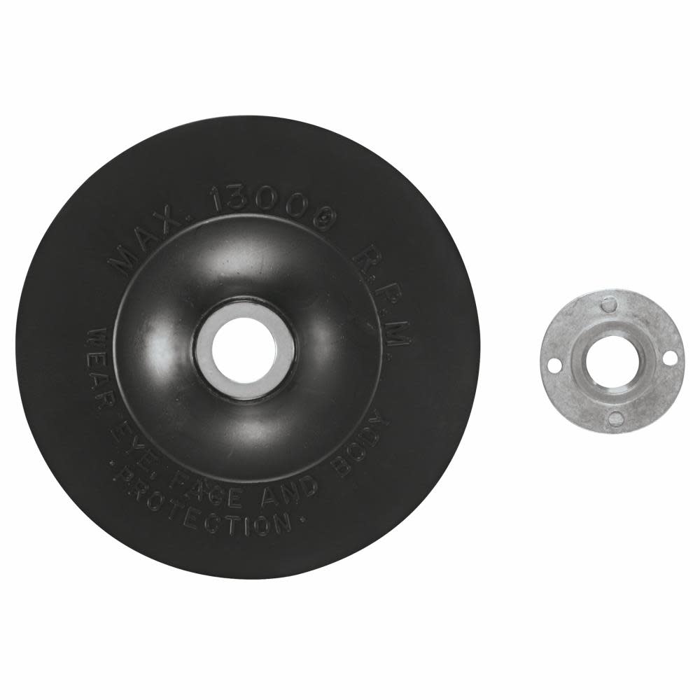 Bosch 5 In. Angle Grinder Accessory Rubber Backing Pad with Lock Nut - Flockneti