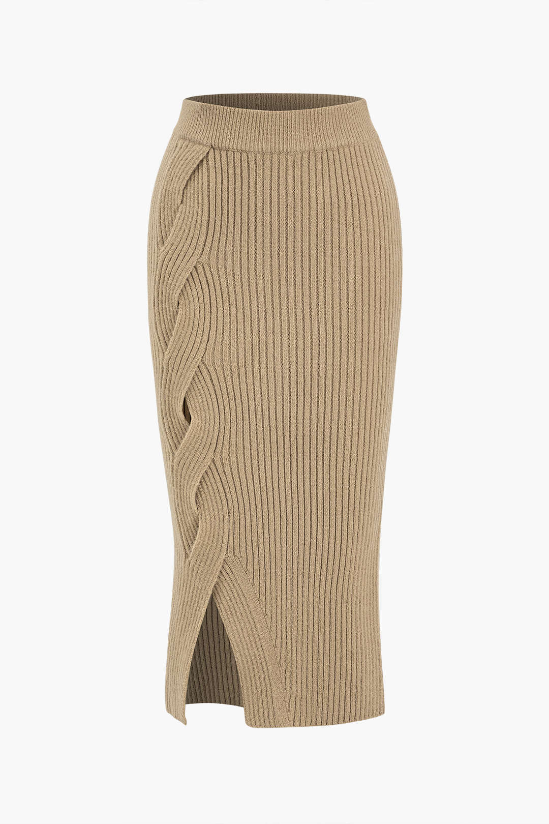 Crossed Sweater Asymmetrical Midi Skirt - Flockneti