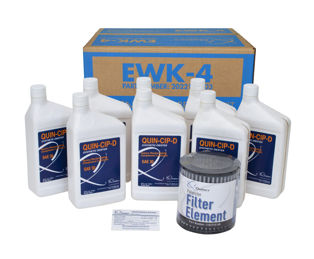 Quincy Extended Warranty & Maintenance Kit for QT 10 HP Splash Lubricated Reciprocating Compressors - Flockneti