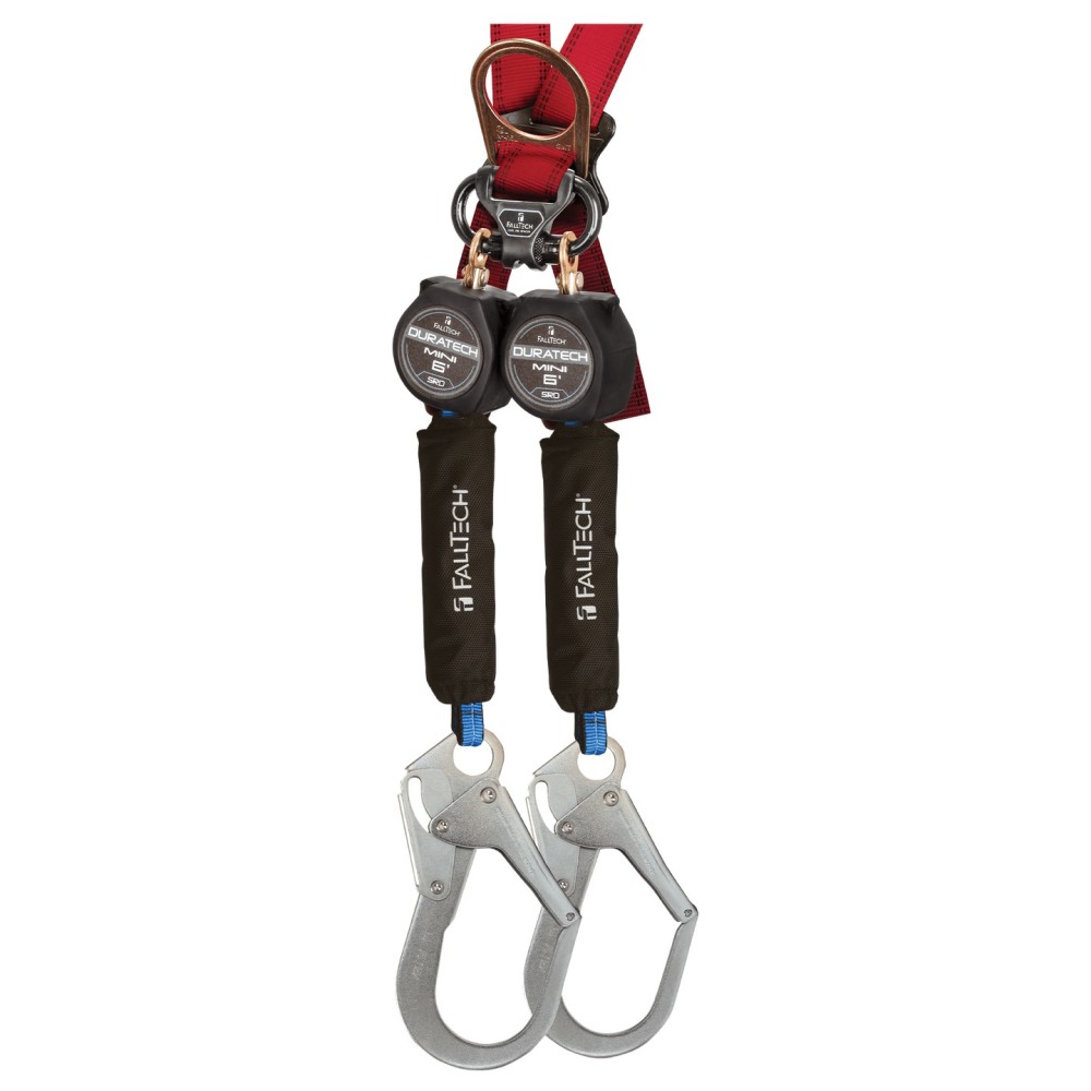 Falltech DuraTech Mini 6′ Twin Leg Personal SRL with Rebar Hook - Flockneti