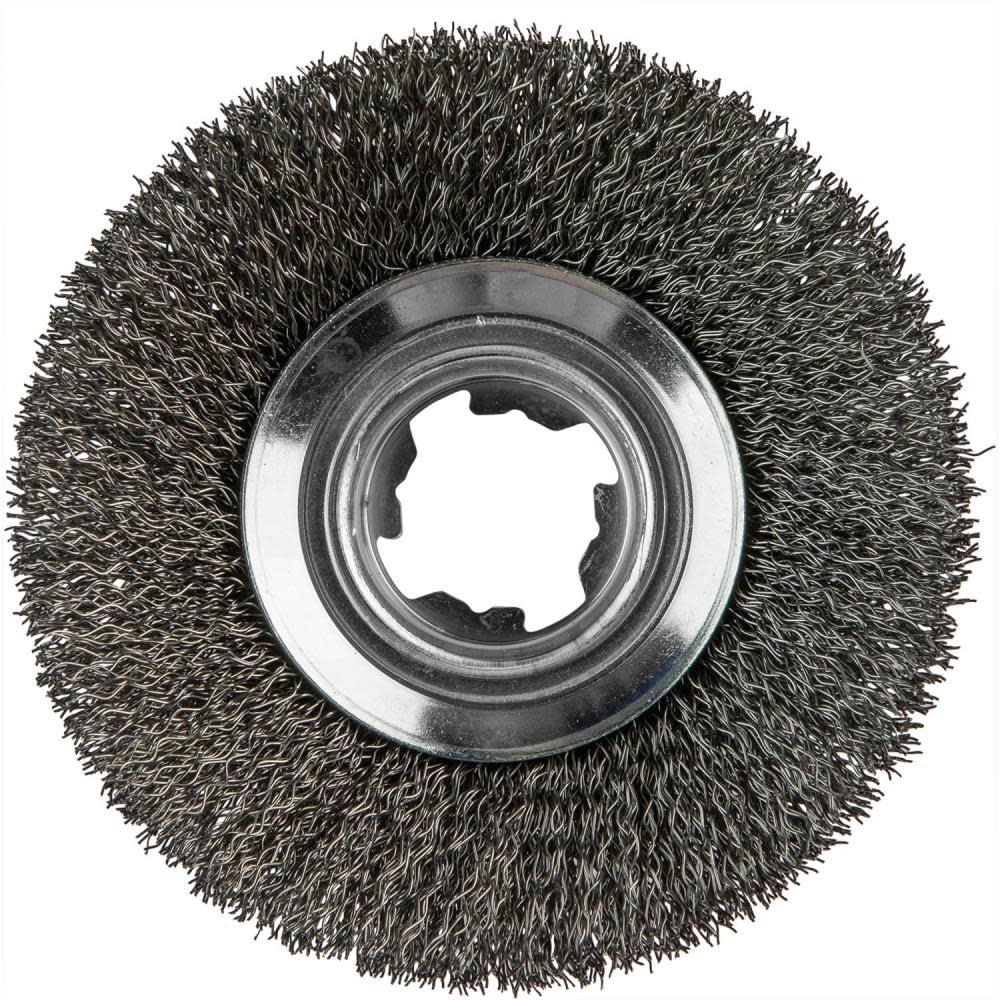 Makita X LOCK 4″ Carbon Steel Crimped Wire Bevel Brush - Flockneti