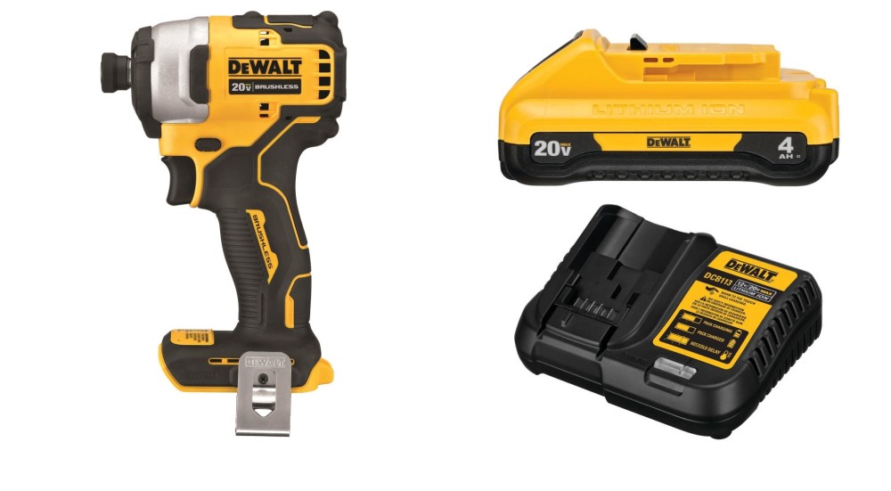 DEWALT 20V MAX Atomic Compact 1/4″ Impact Driver Starter Kit Bundle - Flockneti