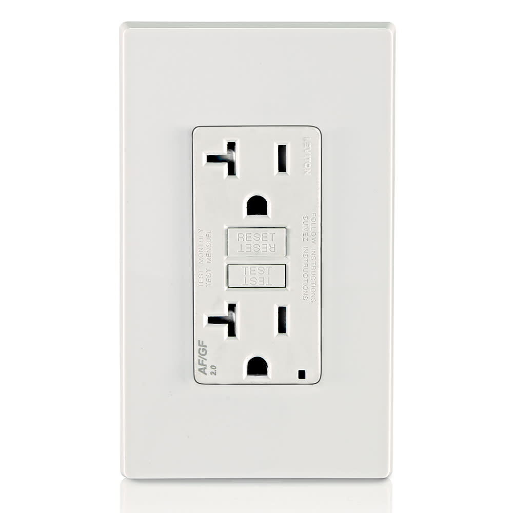 Leviton SmartlockPro AFCI/GFCI Outlet 20A 125V 2Pole White Duplex - Flockneti
