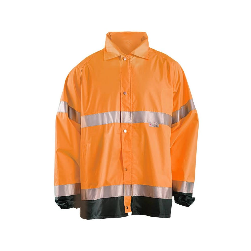 Occunomix Hi-Vis Orange Class 3 Premium Breathable Rain Jacket Medium - Flockneti