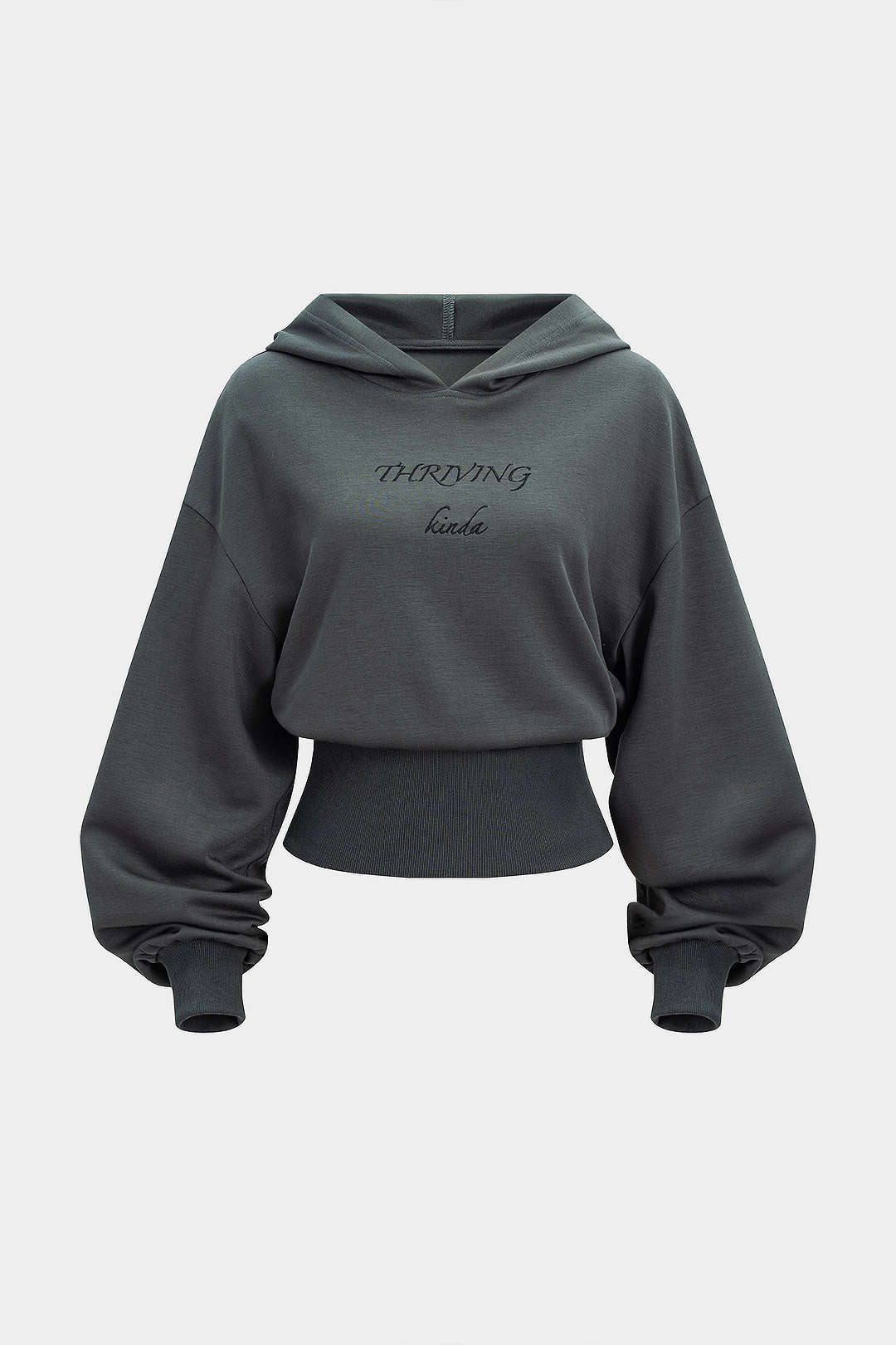 Letter Embroidery Long-Sleeve Hoodie - Flockneti