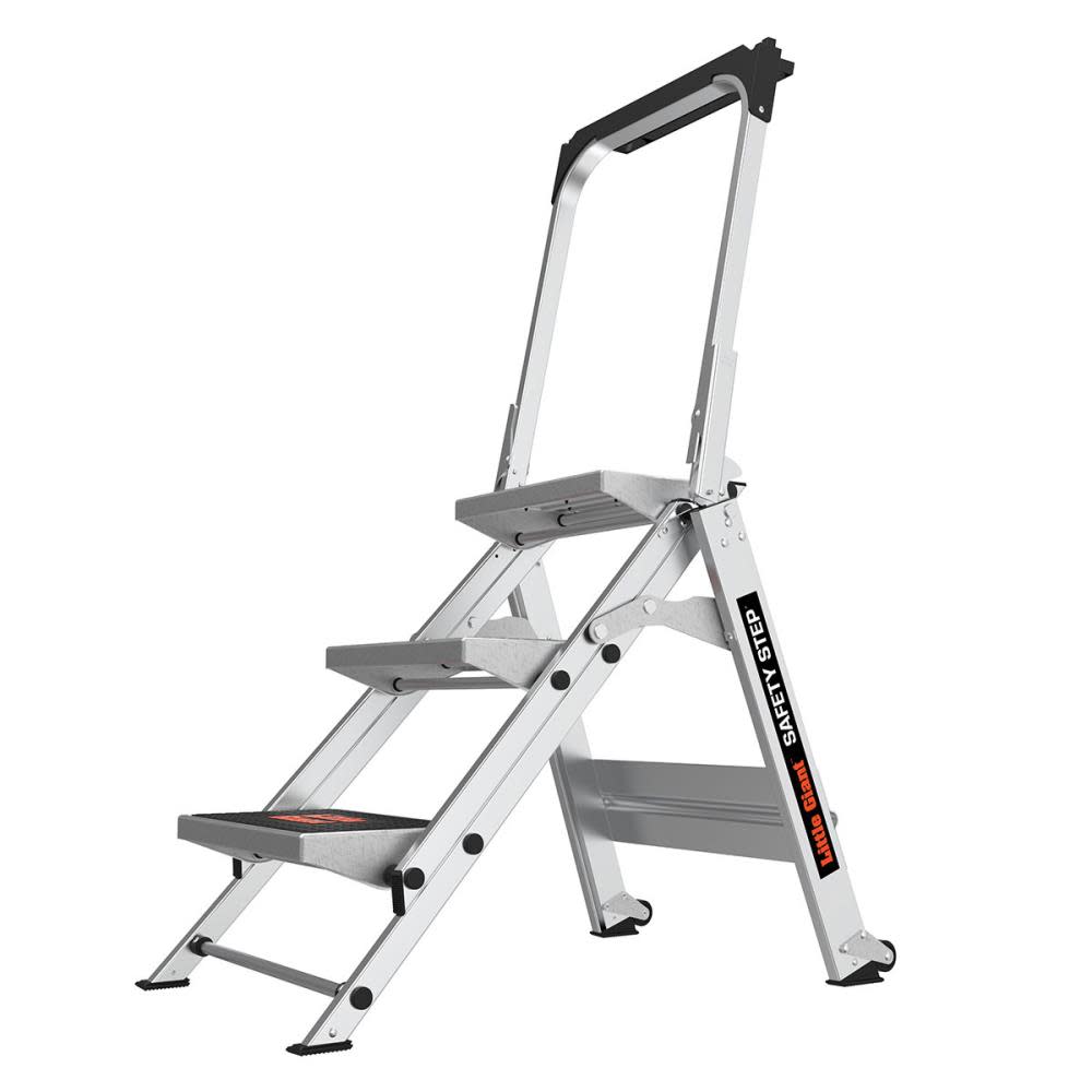 Little Giant Safety Safety Step M3 Aluminum Type 1A Step Stool with Handrail - Flockneti