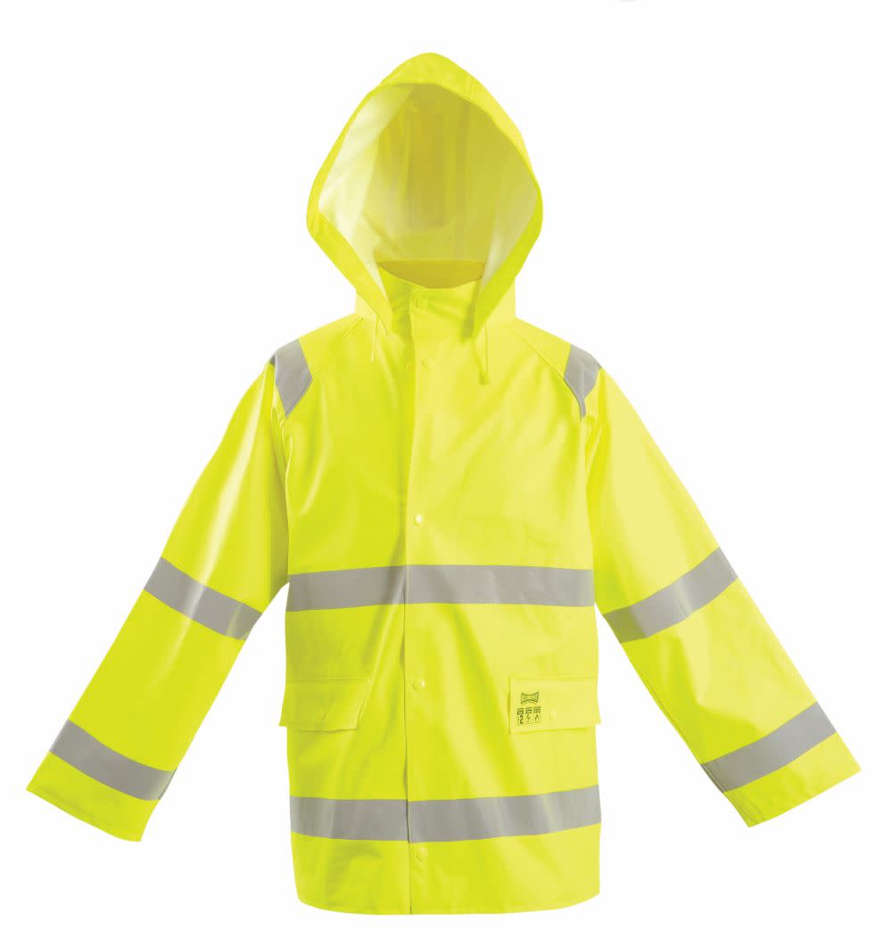 Occunomix Yellow Flame Resistant Rain Jacket – Medium - Flockneti
