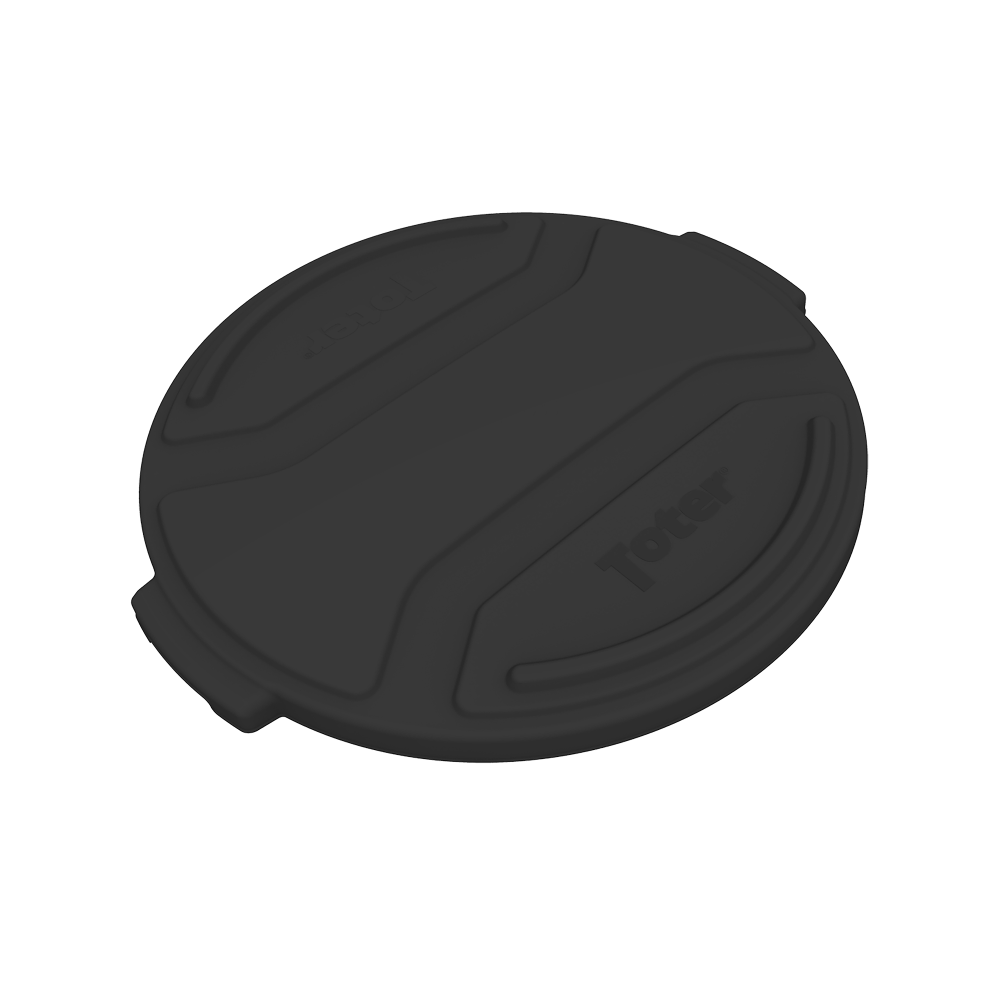 Toter 44 Gallon Round Trash Can Lid Black - Flockneti