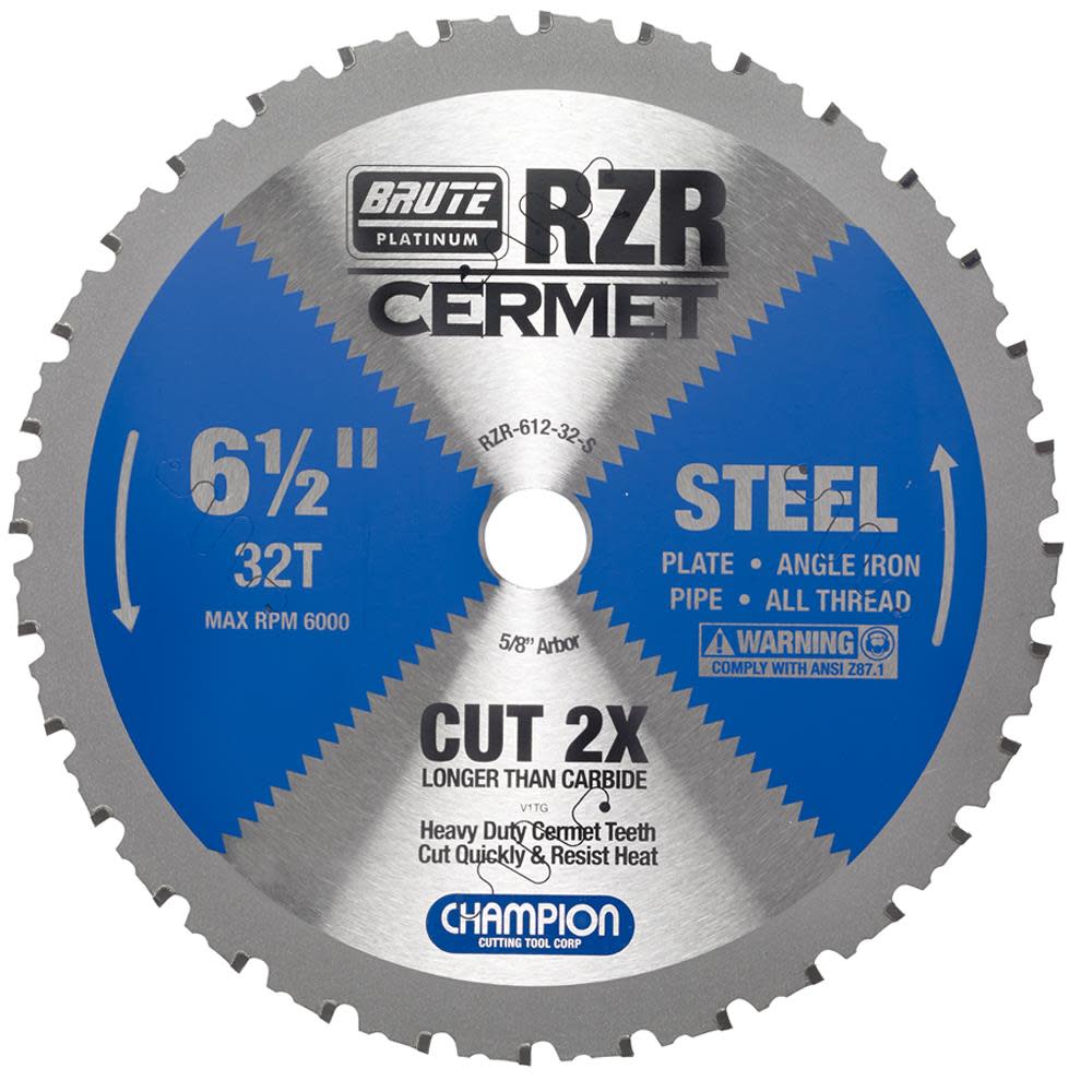 Champion Cutting Tool Brute Cermet Tipped Circular Saw Blade 6-1/2 In. (steel cutting) - Flockneti
