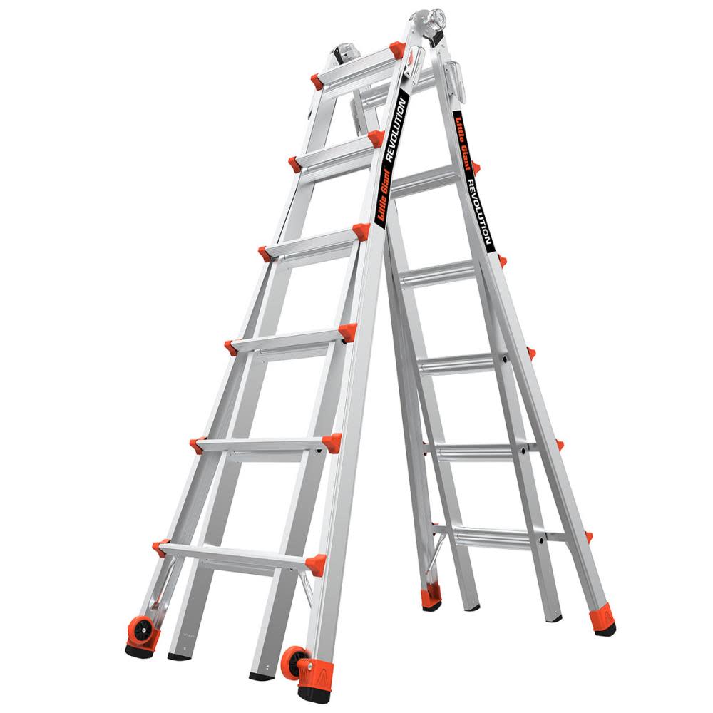 Little Giant Safety Revolution M26 Aluminum Type 1A Telescoping Multi-Position Ladder - Flockneti