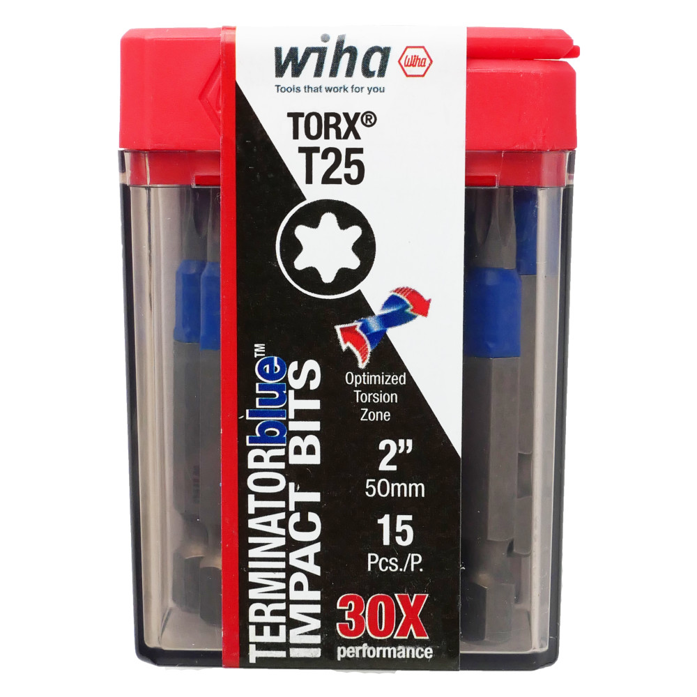 Wiha TerminatorBlue Impact Bit Torx T25 2″ 15pk - Flockneti