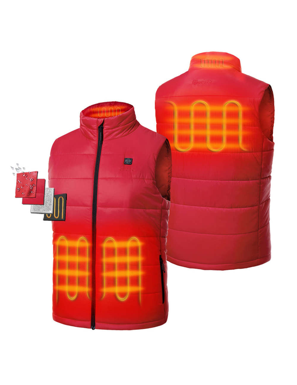 ORORO Mens Red Classic Heated Vest Kit Medium - Flockneti