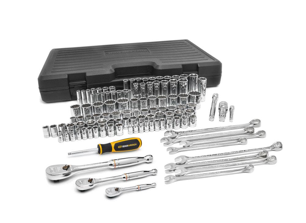 GEARWRENCH Mechanics Tool Set 1/4″ 3/8″ & 1/2″ Drive 110pc - Flockneti