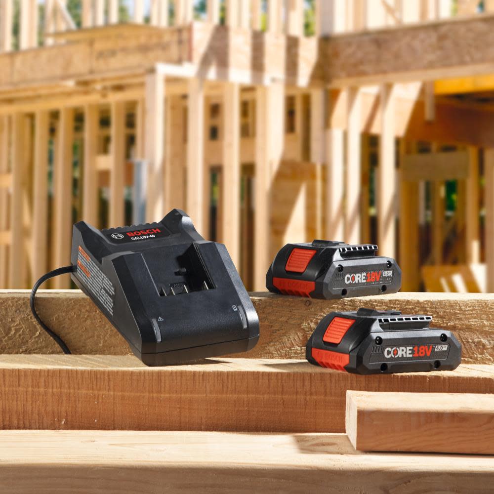 Bosch 18V CORE18V Starter Kit with (2) CORE18V 4.0 Ah Compact Batteries - Flockneti