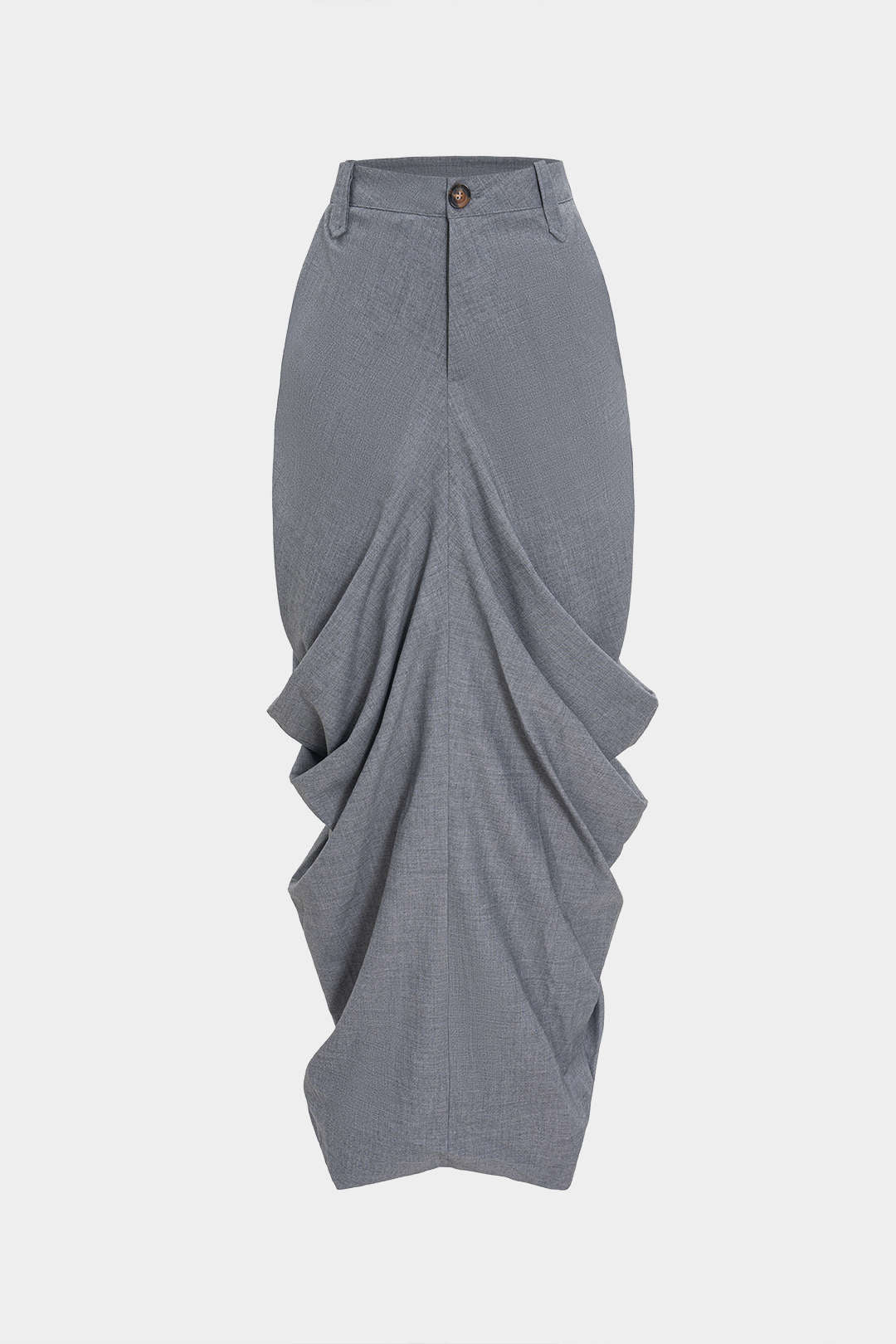 Linen Solid Ruched Skirt - Flockneti