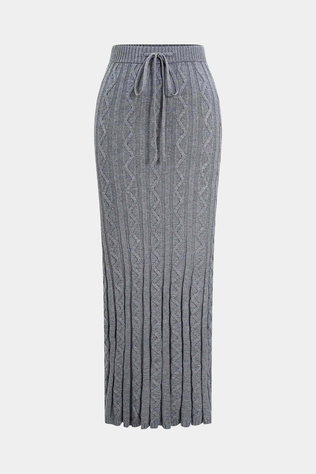 Knit Texture Tie-Up Skirt - Flockneti