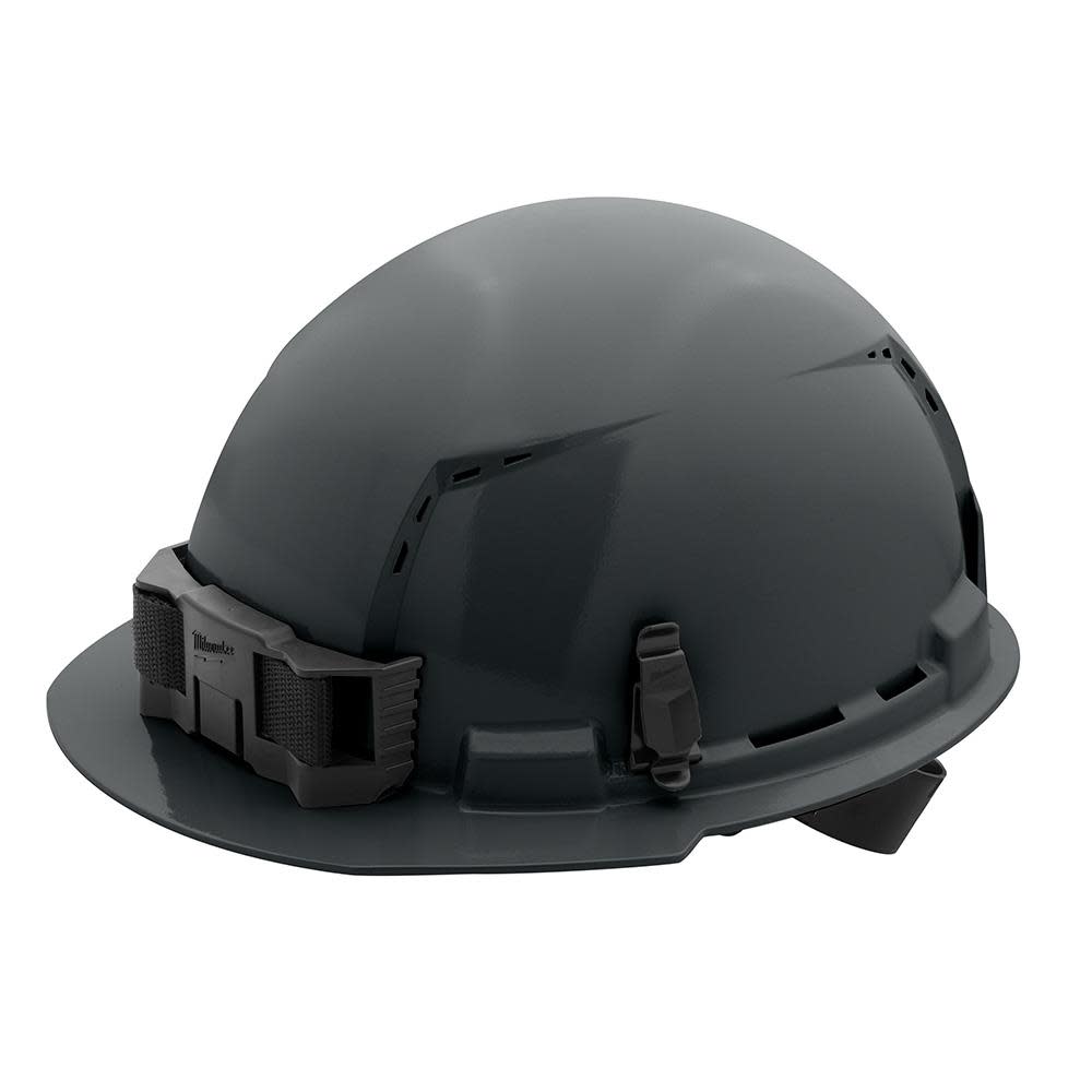 Milwaukee Gray Front Brim Vented Hard Hat with 4pt Ratcheting Suspension Type 1 Class C - Flockneti