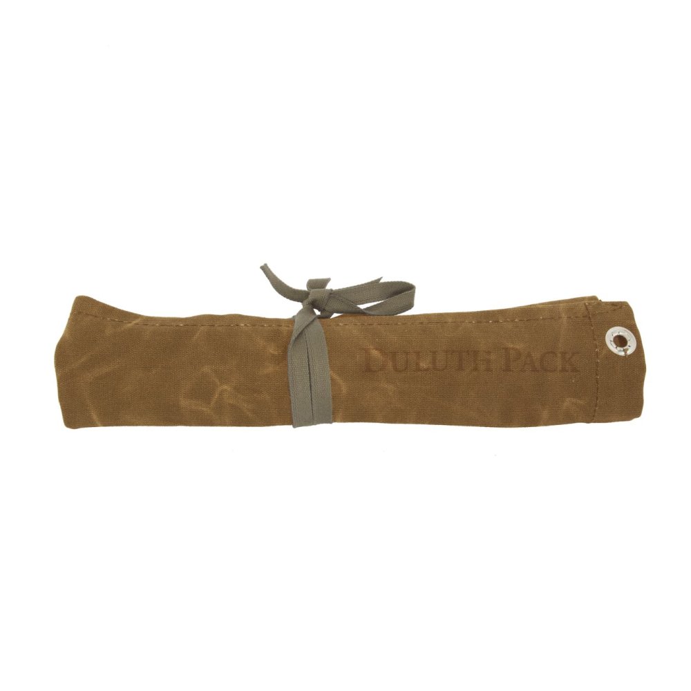 Duluth Pack Wax Khaki Canvas Utensil Roll - Flockneti