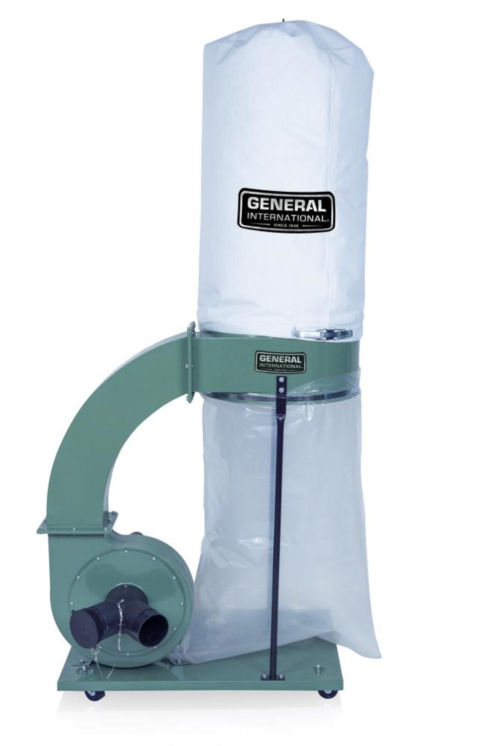 General International 1 HP 14Amp Commercial Dust Collector with 2 Micron Bag - Flockneti