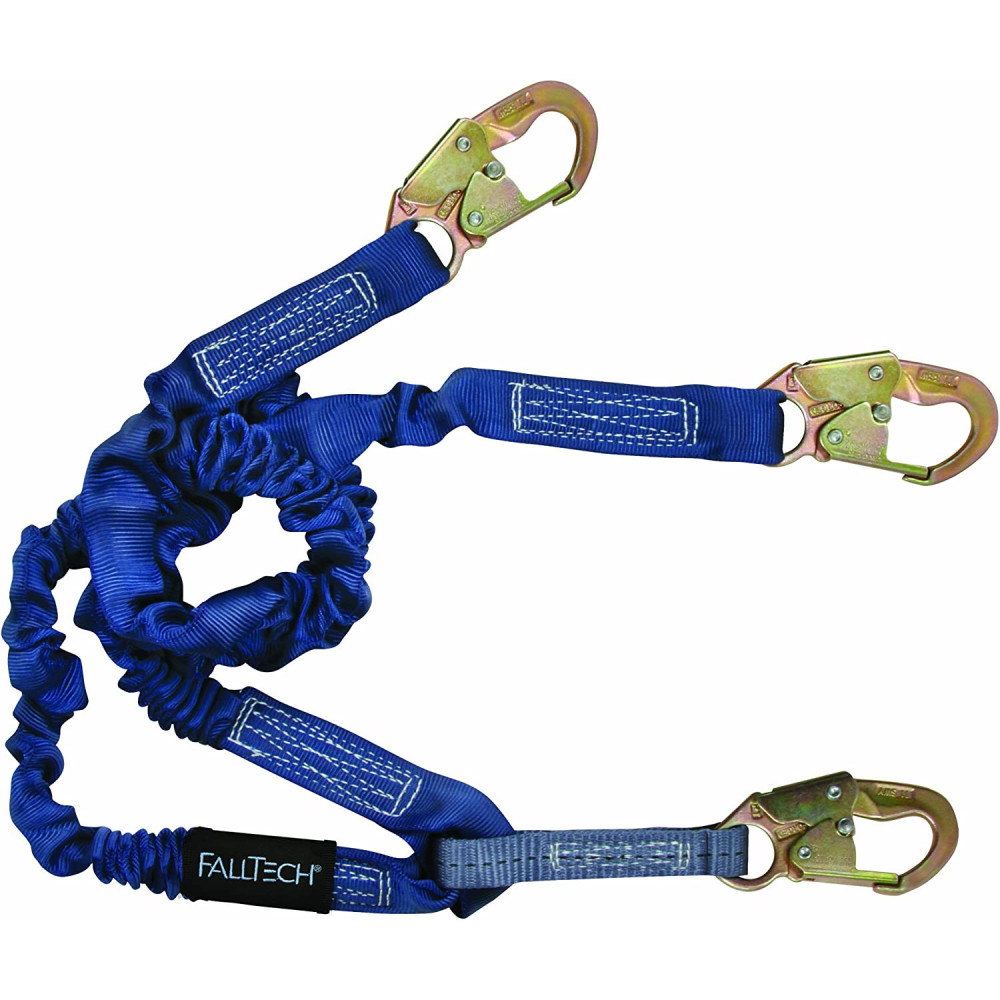Falltech ElasTech 4.5 to 6′ Double Leg Energy Absorbing Lanyard - Flockneti