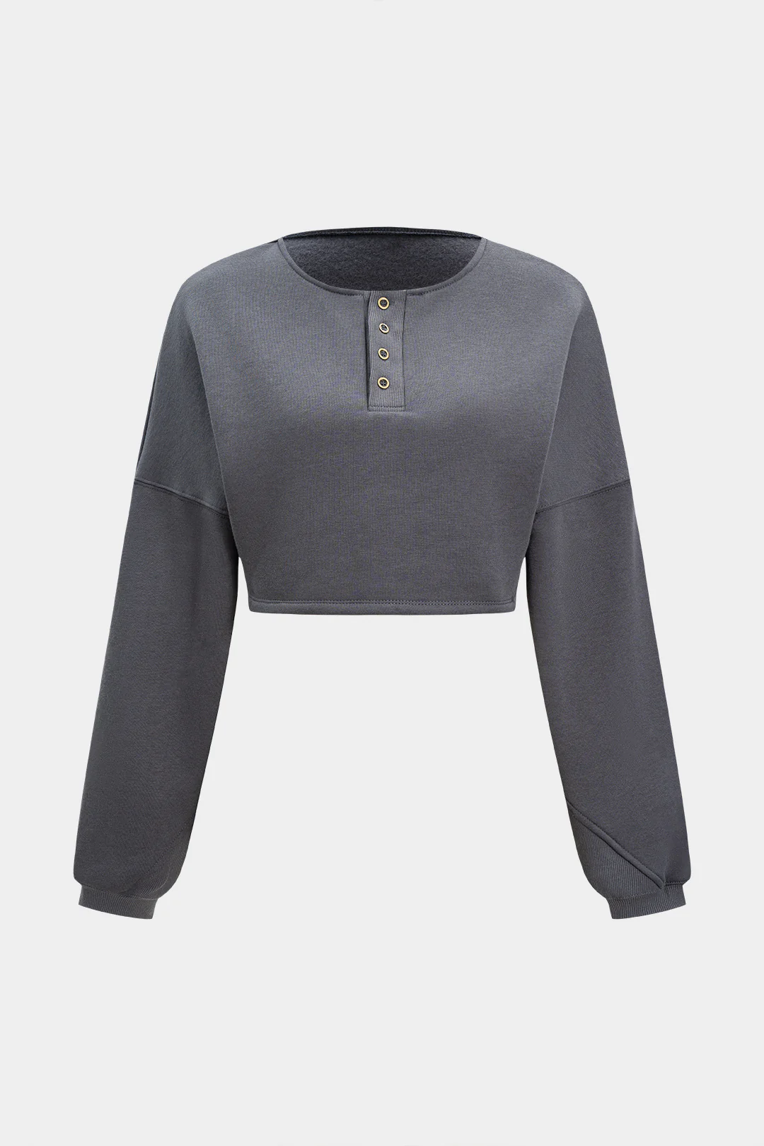 Button Detail Long-Sleeve Top - Flockneti