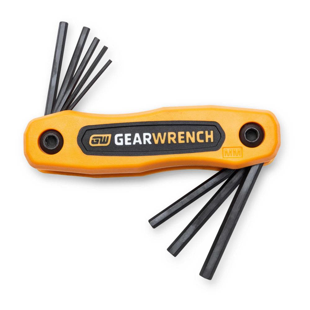 GEARWRENCH SAE/Metric Short Arm Folding Hex Key Set 17pc - Flockneti