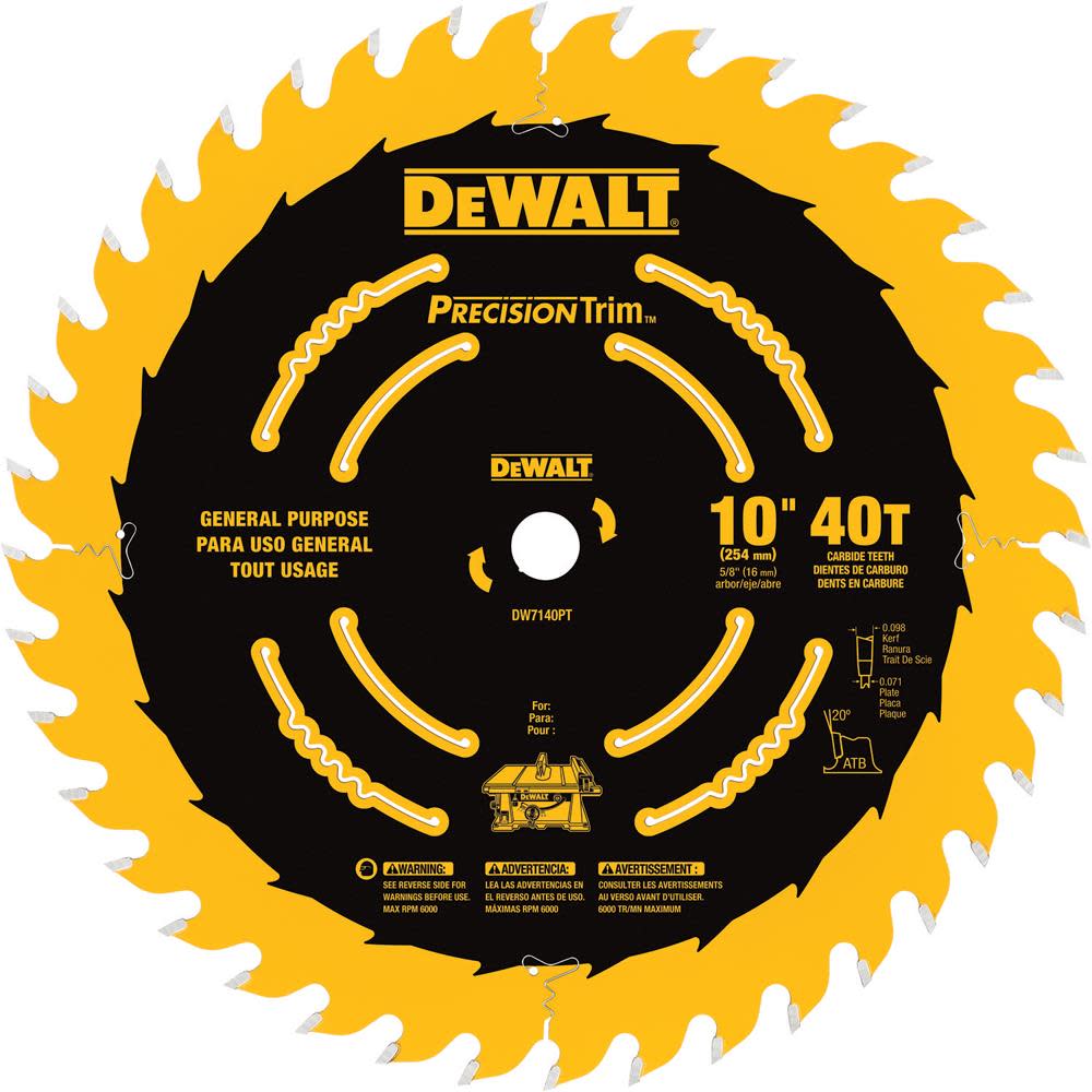 DEWALT 10-in 40T Ripping/Crosscutting Saw Blade - Flockneti