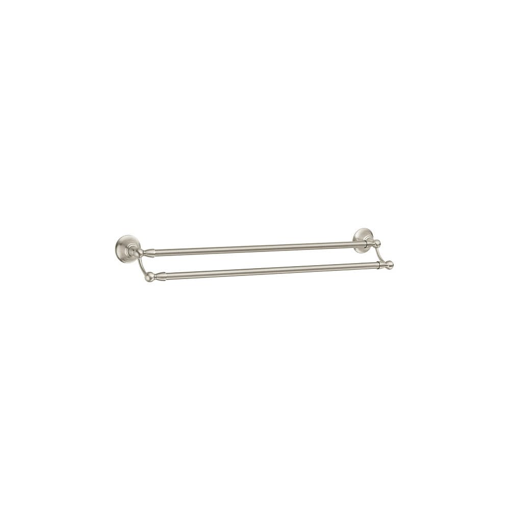 Moen Sage Double Towel Bar Brushed Nickel Brass 24″ - Flockneti