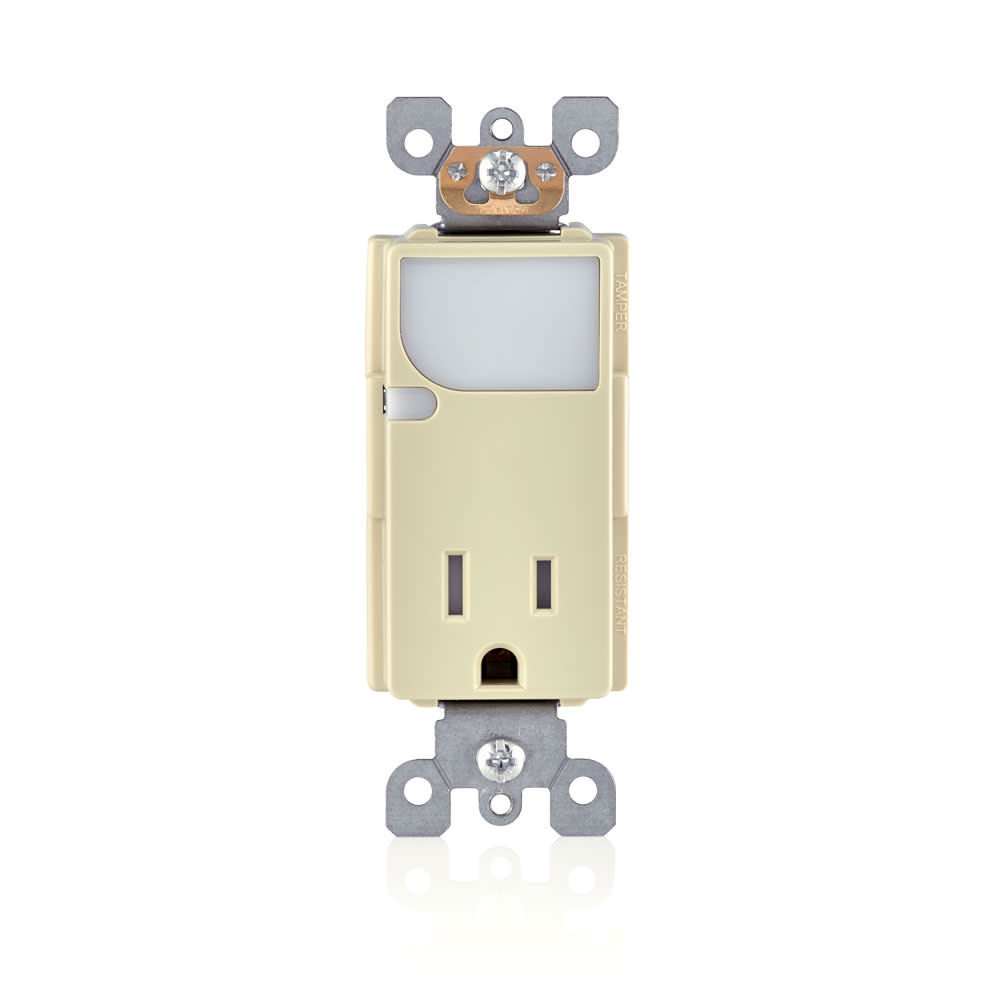 Leviton 15A 125VAC Ivory Combination Decora Receptacle/Outlet - Flockneti