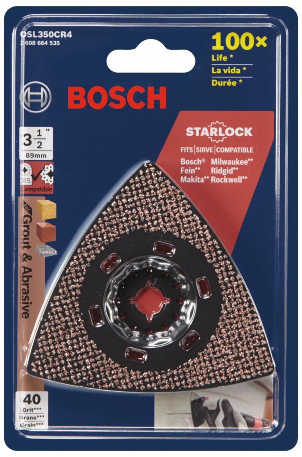 Bosch Starlock Oscillating Multi-Tool Carbide 40 Grit Delta Sanding Pad - Flockneti