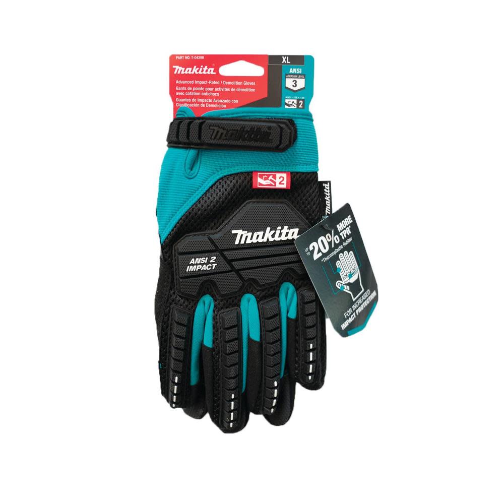 Makita Demolition Gloves Advanced ANSI 2 Impact Rated XL - Flockneti