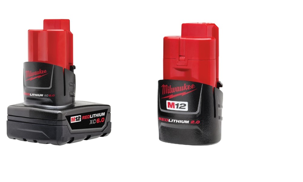 Milwaukee M12 REDLITHIUM XC 6Ah Extended Capacity and 2Ah Compact Battery 2pk Bundle - Flockneti