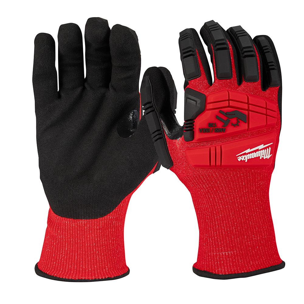 Milwaukee Impact Cut Level 3 Nitrile Gloves Dipped - Flockneti