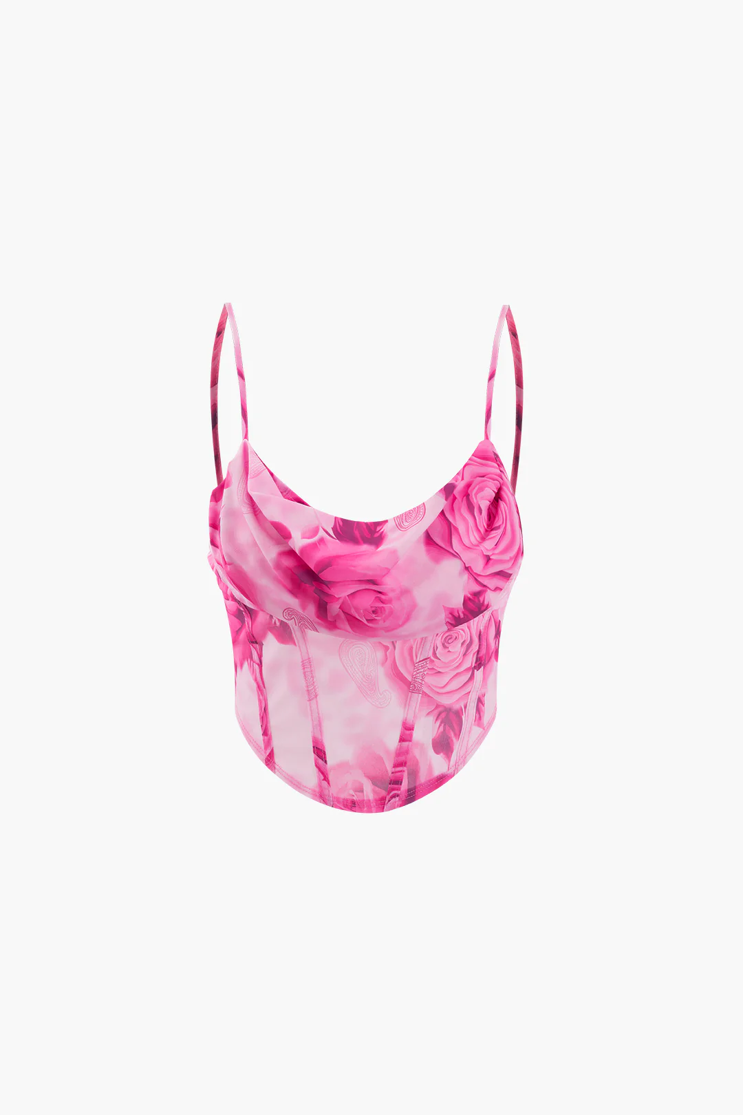 Floral Print Corset Backless Cami Top - Flockneti