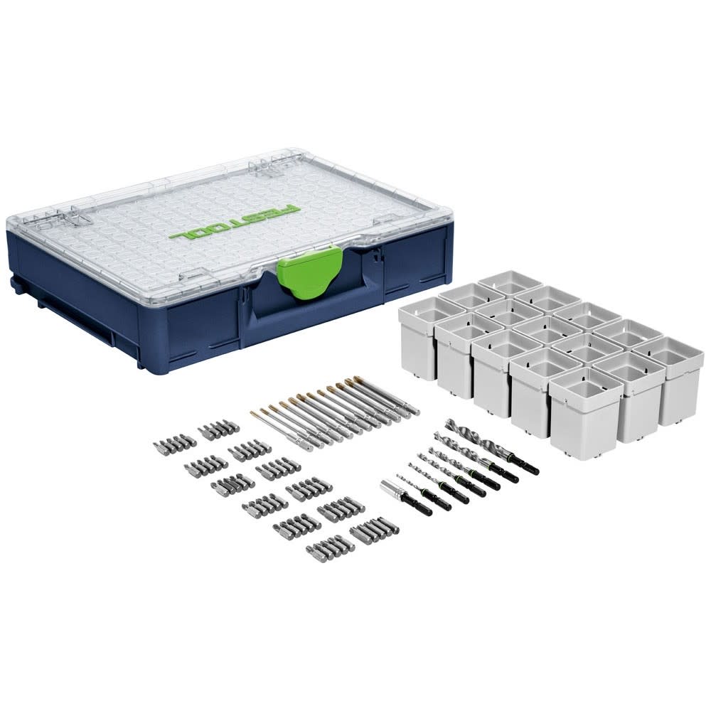 Festool Systainer3 and Bit Organizer M89 CE-F Centrotec 94pc Set - Flockneti